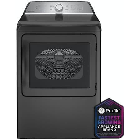 GE Profile 27 Inch Wide 7.4 Cu. Ft. Energy Star Rated Electric Dryer with Washer Link and Sensor Dry Diamond Gray