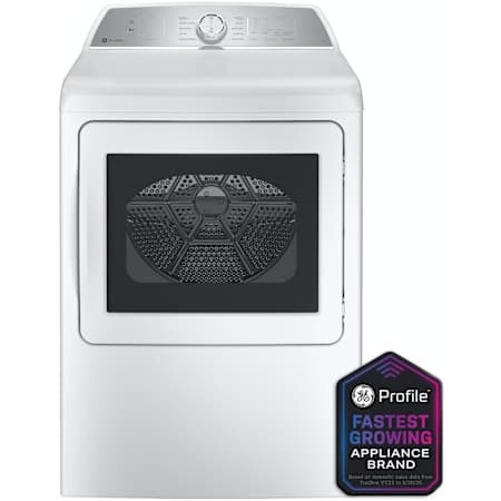GE Profile 27 Inch Wide 7.4 Cu. Ft. Energy Star Rated Electric Dryer with Washer Link and Sensor Dry White