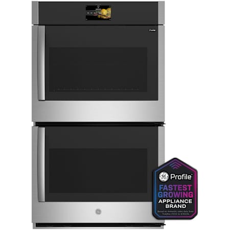 GE Profile 30 Inch Wide 10 Cu. Ft. Electric Double Oven with Right-Hand Side-Swing Doors Stainless Steel