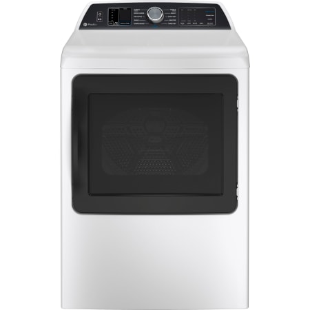 GE Profile GE Profile 27" Wide 7.4 Cu. Ft. Electric Dryer White on White with Silver Backsplash
