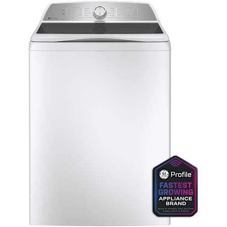 GE Profile 28 Inch Wide 4.9 Cu. Ft. Top Loading Washer with Smarter Wash Technology White