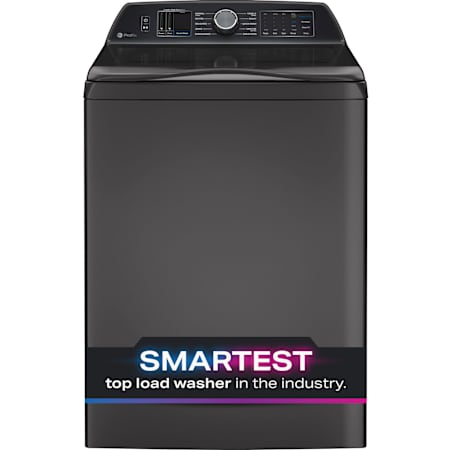 GE Profile 28 Inch Wide 5.4 Cu. Ft. Energy Star Certified Top Load Washing Machine with Smarter Wash Technology and FlexDispense™ Diamond Gray