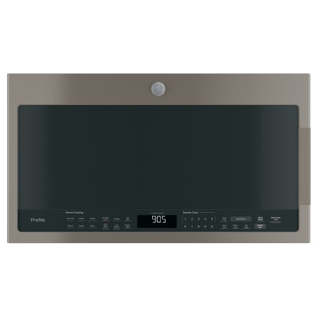 GE Profile 30 Inch Wide 2.1 Cu. Ft. 1050 Watt Over-the-Range Microwave with Bottom Controls and Integrated Handles Slate