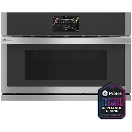 GE Profile 30 Inch Wide 1.7 Cu. Ft. 975 Watt Built In Microwave with Convection Cooking Stainless Steel