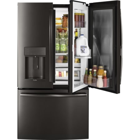 GE Profile Profile 36 Inch Wide 22.1 Cu. Ft. French Door Refrigerator with Door In Door Black Stainless