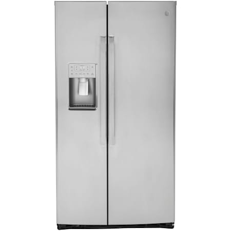 GE Profile 36 Inch Wide 21.9 Cu. Ft. Side By Side Refrigerator with Turbo Cool Setting Stainless Steel