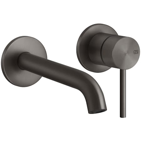 Finish: Gessi Gessi 316 1.2 GPM Wall Mounted Widespread Single Handle Bathroom Faucet with Extended Spout from the Flessa Series Black Metal Brushed PVD
