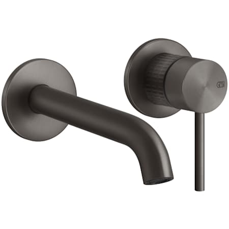 Finish: Gessi Gessi 316 1.2 GPM Wall Mounted Widespread Single Handle Bathroom Faucet from the Meccanica Series Black Metal Brushed PVD