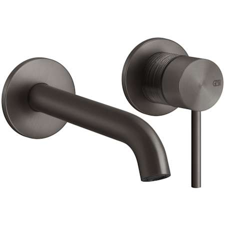 Finish: Gessi Gessi 316 1.2 GPM Wall Mounted Widespread Single Handle Bathroom Faucet from the Trame Series Black Metal Brushed PVD