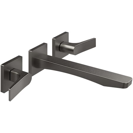 Finish: Gessi Rilievo 1.2 GPM Wall Mounted Widespread Bathroom Faucet Black Metal Brushed PVD
