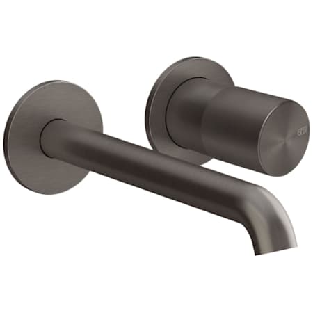 Finish: Gessi Habito 1.2 GPM Wall Mounted Widespread Bathroom Faucet from the Unito Series Black Metal Brushed PVD
