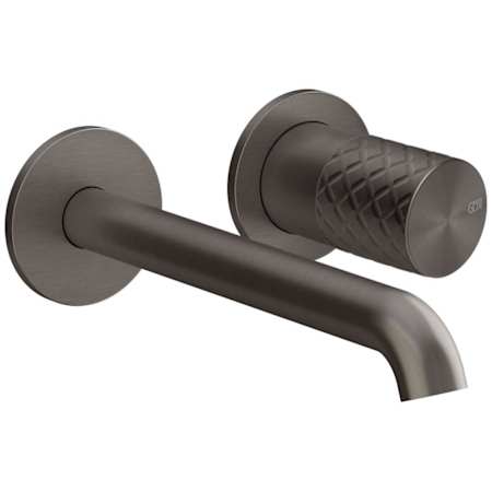 Finish: Gessi Habito 1.2 GPM Wall Mounted Widespread Bathroom Faucet from the Intreccio Series Black Metal Brushed PVD
