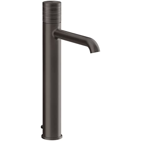Finish: Gessi Habito 1.2 GPM Single Hole Tall Bathroom Faucet with Pop-Up Drain Assembly from the Trame Series Black Metal Brushed PVD