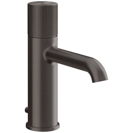 Finish: Gessi Habito 1.2 GPM Single Hole Bathroom Faucet with Pop-Up Drain Assembly from the Rigato Series Black Metal Brushed PVD