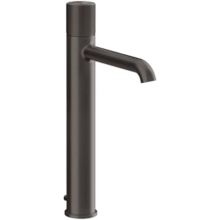 Finish: Gessi Habito 1.2 GPM Single Hole Tall Bathroom Faucet with Pop-Up Drain Assembly from the Rigato Series Black Metal Brushed PVD