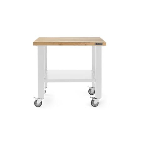Gladiator 36 Inch Wide Mobile Workstation with Reversible Lower Shelf / Tray White