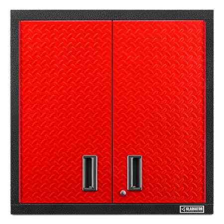 Gladiator Premier 30"W x 30"H Pre-Assembled Two-Door Gearbox Granite / Red