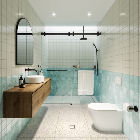 Glass Warehouse Polaris 78" High x 60" Wide Bypass Frameless Shower Door with Clear Glass Matte Black
