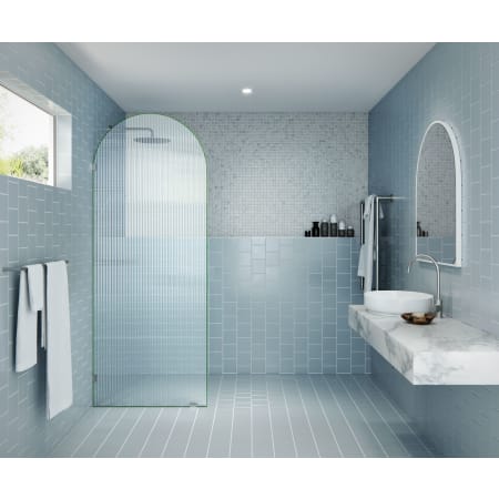 Glass Warehouse Maven 86-3/4" High x 32" Wide Shower Screen Frameless Shower Door with Ribbed Glass Brushed Nickel