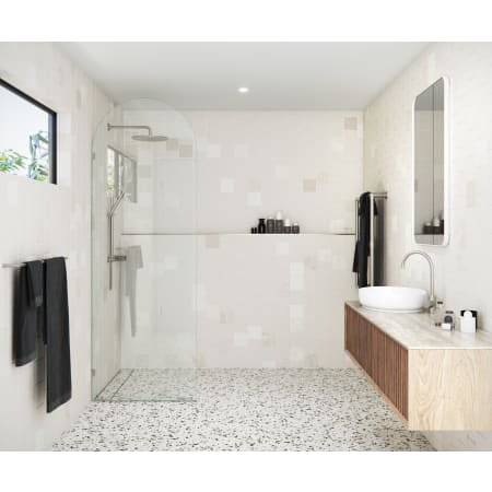 Glass Warehouse Venus 86-3/4" High x 30" Wide Shower Screen Frameless Shower Door with Clear Glass Brushed Nickel