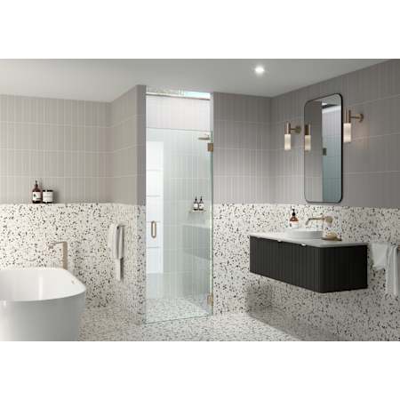 Glass Warehouse Albedo 78" High x 28-3/4" Wide Hinged Frameless Shower Door with Clear Glass Brushed Bronze
