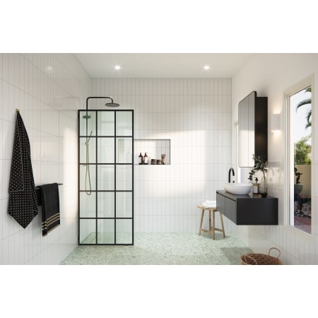 Glass Warehouse Esprit 78" High x 30" Wide Shower Screen Frameless Shower Door with Clear Glass Matte Black