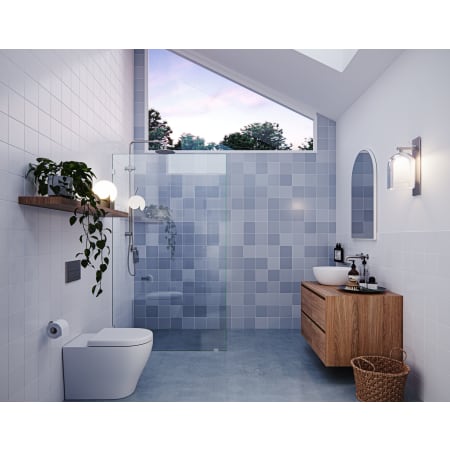 Glass Warehouse Vela 78" High x 43" Wide Shower Screen Frameless Shower Door with Clear Glass Brushed Nickel