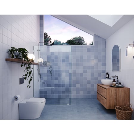 Glass Warehouse Vela 78" High x 48" Wide Shower Screen Frameless Shower Door with Clear Glass Brushed Nickel