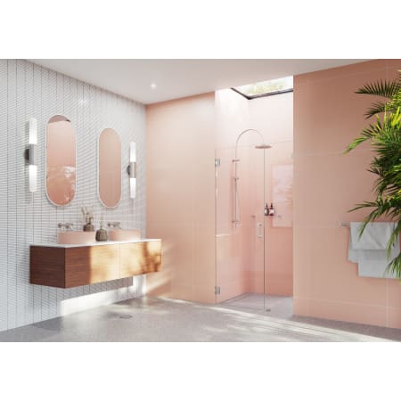 Glass Warehouse Illume 78" High x 38" Wide Hinged Frameless Shower Door with Clear Glass Brushed Nickel