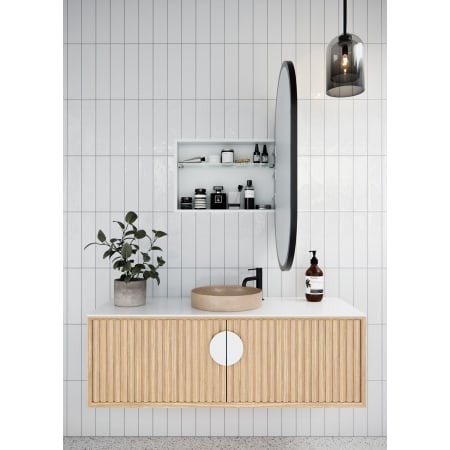 Glass Warehouse Nia 22" x 38" Framed Single Door Medicine Cabinet Matte Black