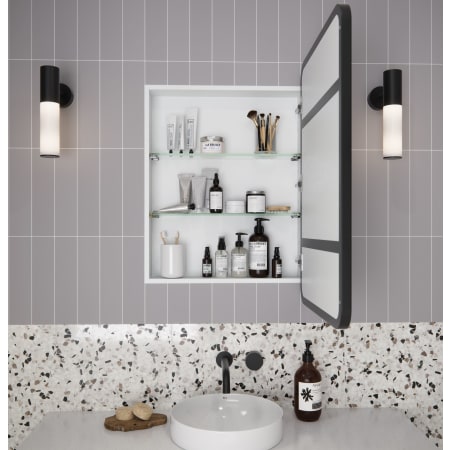 Glass Warehouse Calla 22" x 32" Framed Single Door Medicine Cabinet Matte Black