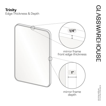 Glass Warehouse Trinity 22" W x 22" H Contemporary Square Framed Bathroom Wall Mirror Brushed Nickel