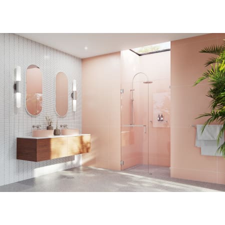 Glass Warehouse Umbra 78" High x 39-1/4" Wide Hinged Frameless Shower Door with Clear Glass Brushed Nickel