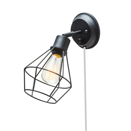 Globe Electric 1 Light Wall Sconce with Black Metal Shade - Adjustable - Canopy On / Off Switch - ADA Compliant Black