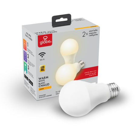Globe Electric Pack of (2) 10 Watt Dimmable A19 Medium (E26) LED Bulbs - 800 Lumens, 3000K, and 80CRI White