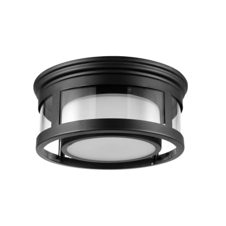 Globe Electric Brisbane 12" Wide Flush Mount Ceiling Fixture Matte Black