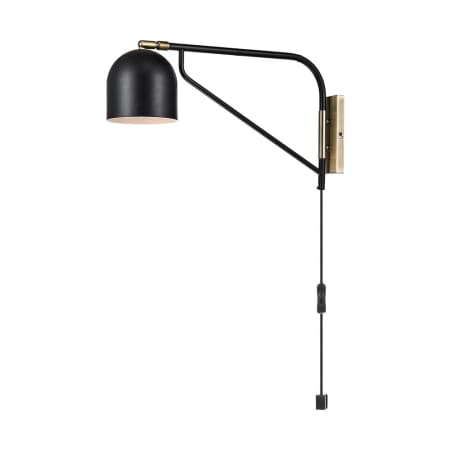 Globe Electric Mullin 11" Tall LED Hardwired or Plug-In Wall Sconce Matte Black