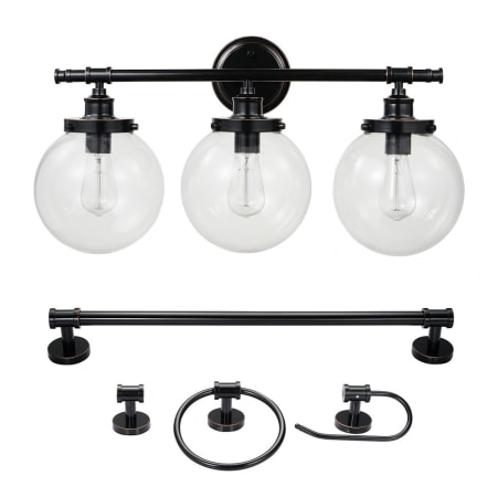 Globe Electric Milan 3 Light 26" Wide Bathroom Vanity Light Oil Rubbed Bronze