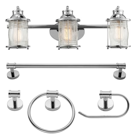 Globe Electric Bayfield 3 Light 24" Wide LED Vanity Light Chrome