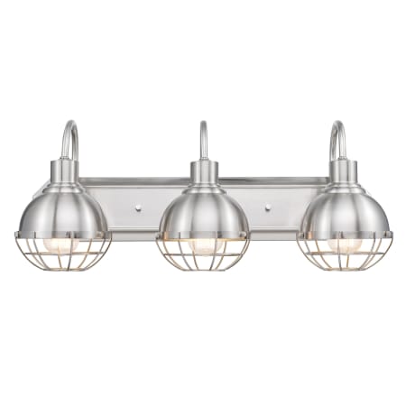 Globe Electric Eli 3 Light 24" Wide LED Bathroom Vanity Light Brushed Nickel