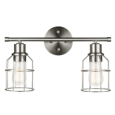 Globe Electric Dundas 2 Light 16" Wide LED Bathroom Vanity Light Brushed Nickel