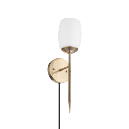 Globe Electric Raoul 10" Tall Hardwired or Plug-In Wall Sconce Matte Brass