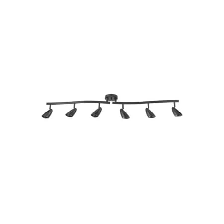 Globe Electric Grayson 6 Light 52-3/8" Wide Fixed Rail Ceiling Fixture Matte Black