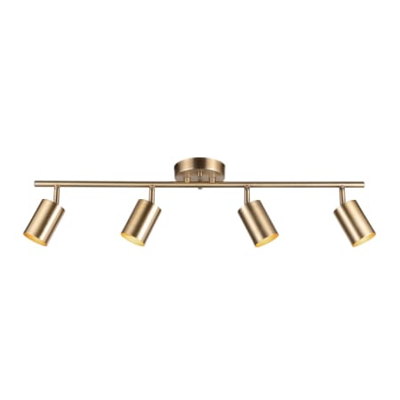Globe Electric Pratt 4 Light 30" Wide Fixed Rail Ceiling Fixture Matte Brass