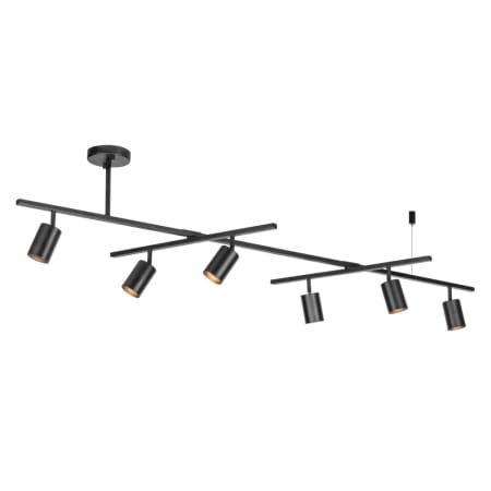 Globe Electric West 6 Light 64" Wide Fixed Rail Ceiling Fixture Matte Black