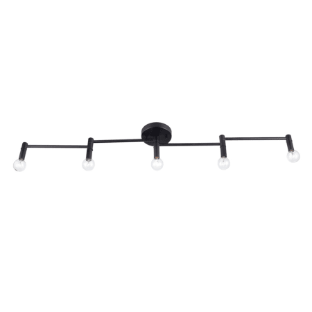 Globe Electric Tempo 5 Light 41" Wide Fixed Rail Ceiling Fixture Matte Black