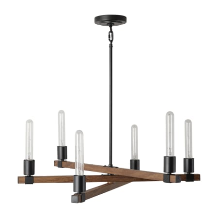 Globe Electric Walken 6 Light 28" Wide Chandelier Matte Black