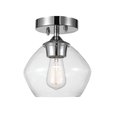 Globe Electric Harrow 8" Wide Semi-Flush Ceiling Fixture Chrome