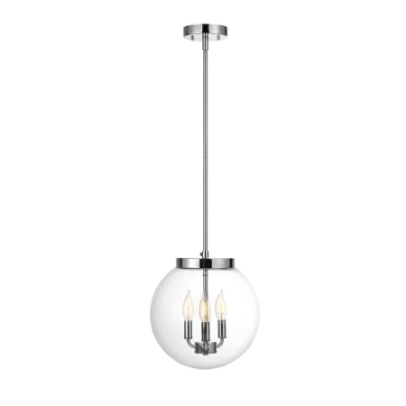 Globe Electric Sevda 3 Light 12" Wide Pendant Glossy Chrome