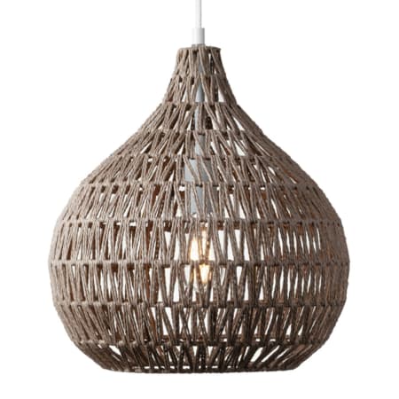 Globe Electric 14" Wide LED Pendant White / Woven Twine